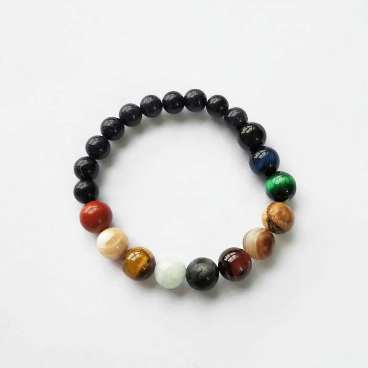 Universe Galaxy Solar System Eight Planets Bracelet Guard XINGX Natural Stone Beads Bracelet Seven-vein Bracelet