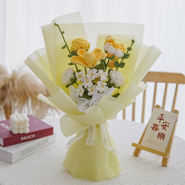 Artificial Knitting Flowers Bouquet