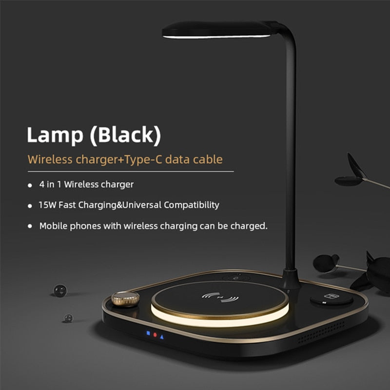 15w Fast 3 In 1 Wireless Charger Lamp