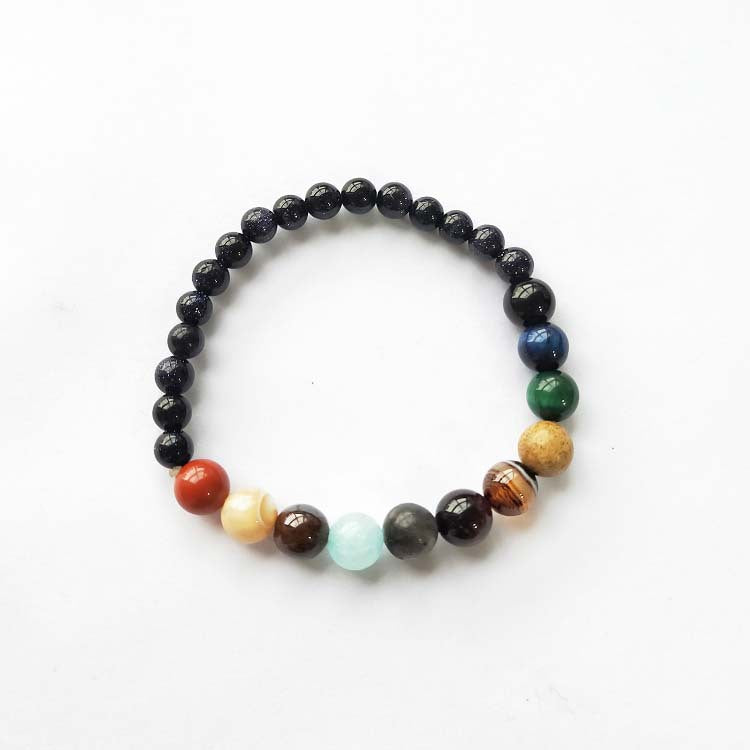 Universe Galaxy Solar System Eight Planets Bracelet Guard XINGX Natural Stone Beads Bracelet Seven-vein Bracelet