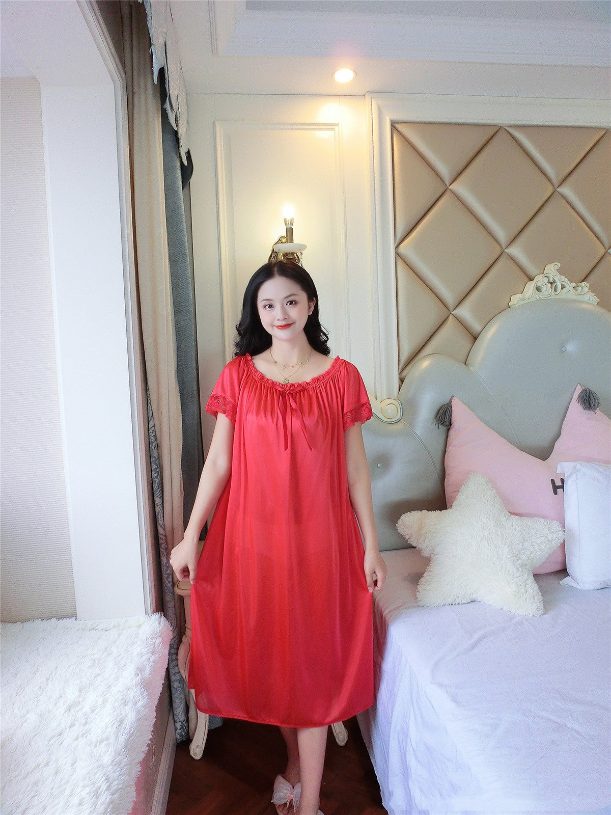 Short Sleeve Nightdress Women's Thin Loose Home Wear