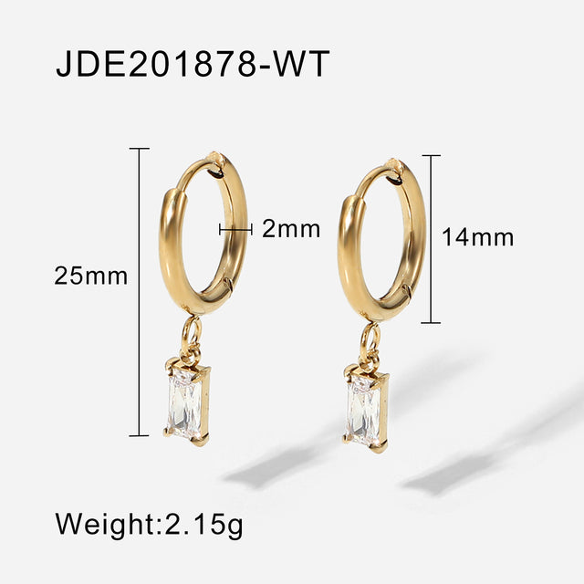 Hoop Earrings With Diamanté Drop