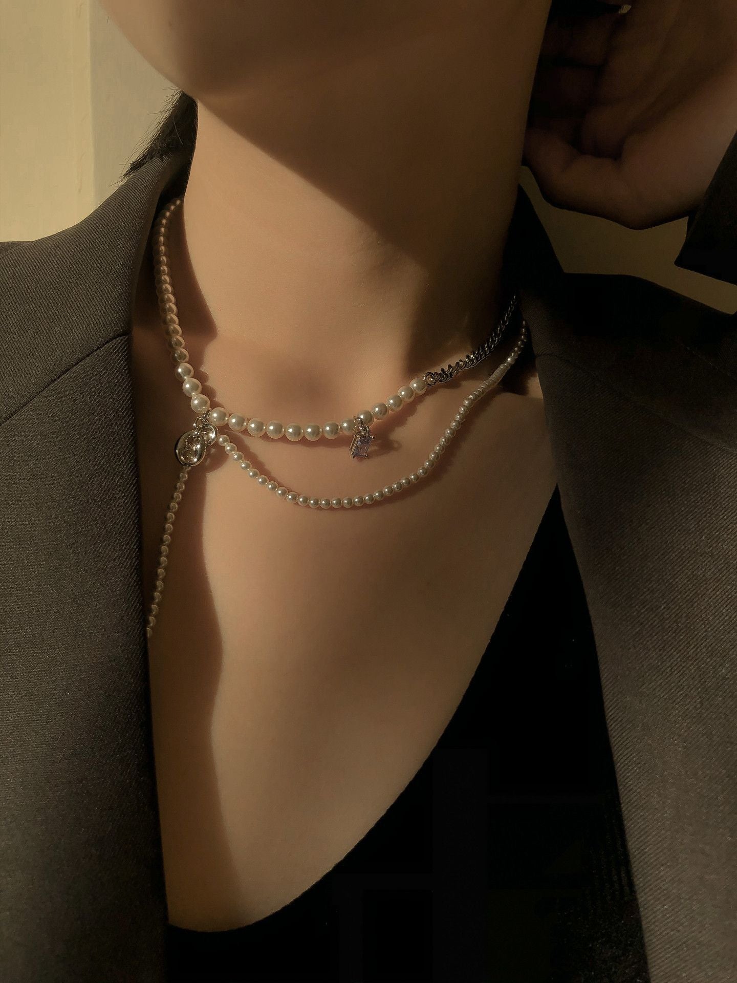 Rock Pearl Series Necklace Clavicle Chain