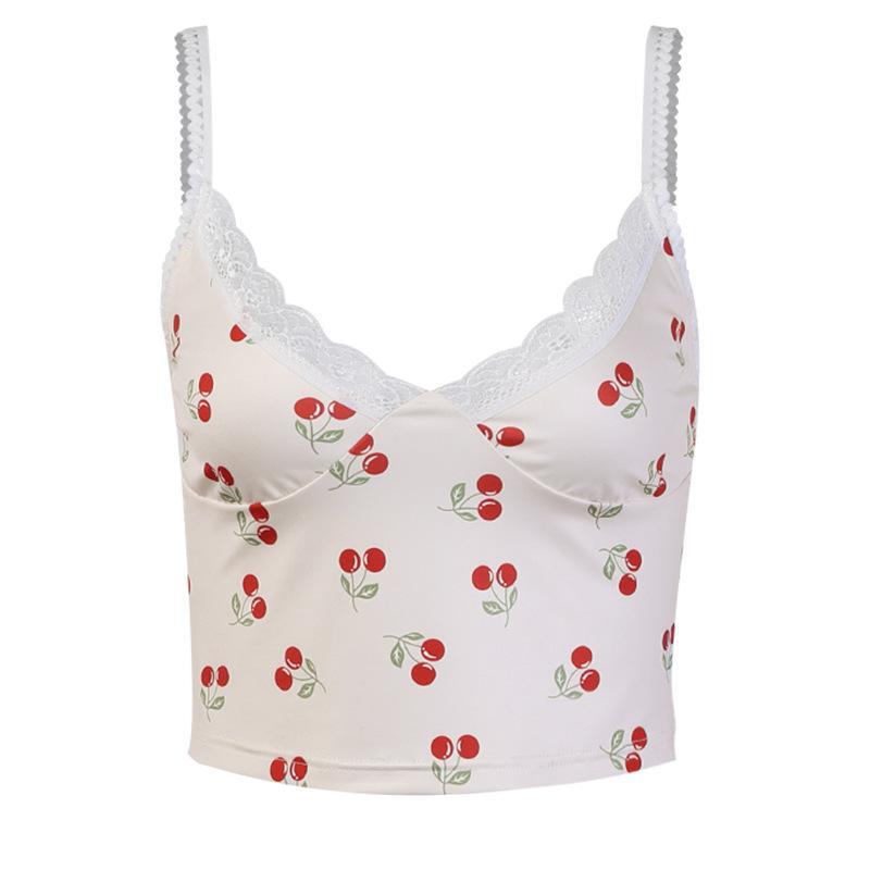 Small Cherry Trend Deep V Top