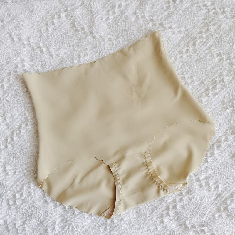 No Trace Casually Cut Mid-high Waist Light Belly Ice Silk Underwear