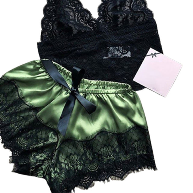 Lace Satin Sleepwear Set