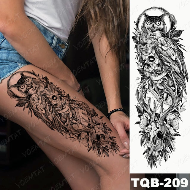 Lions in Gray and Shaded Black Tattoos