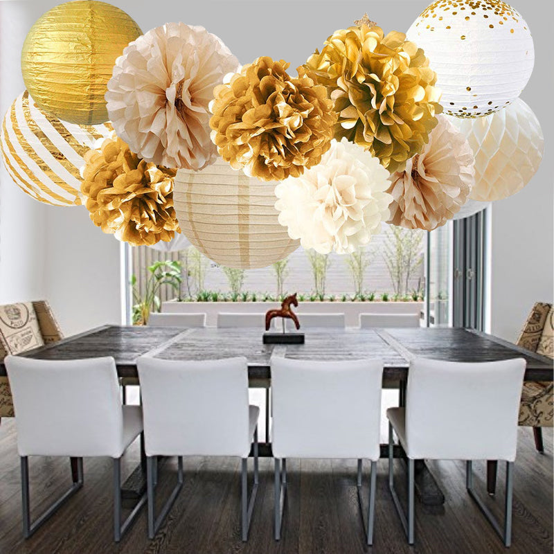 Party Pom Poms Lantern Paper Balloon