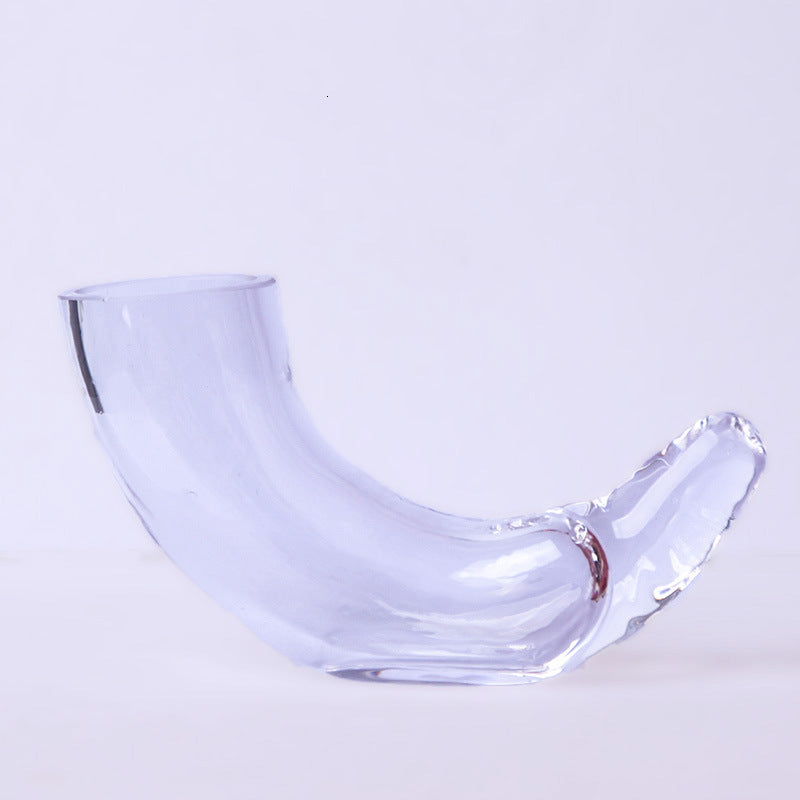 Ox Horn Shaped Glass