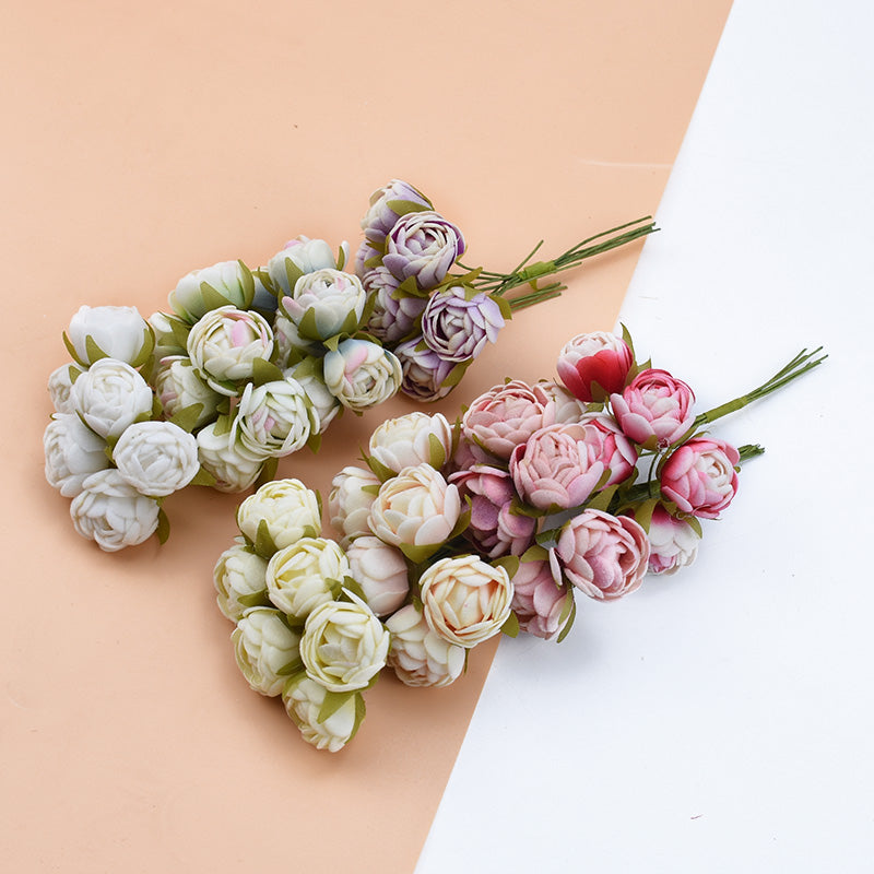 6Pcs Silk Mini Roses Buds