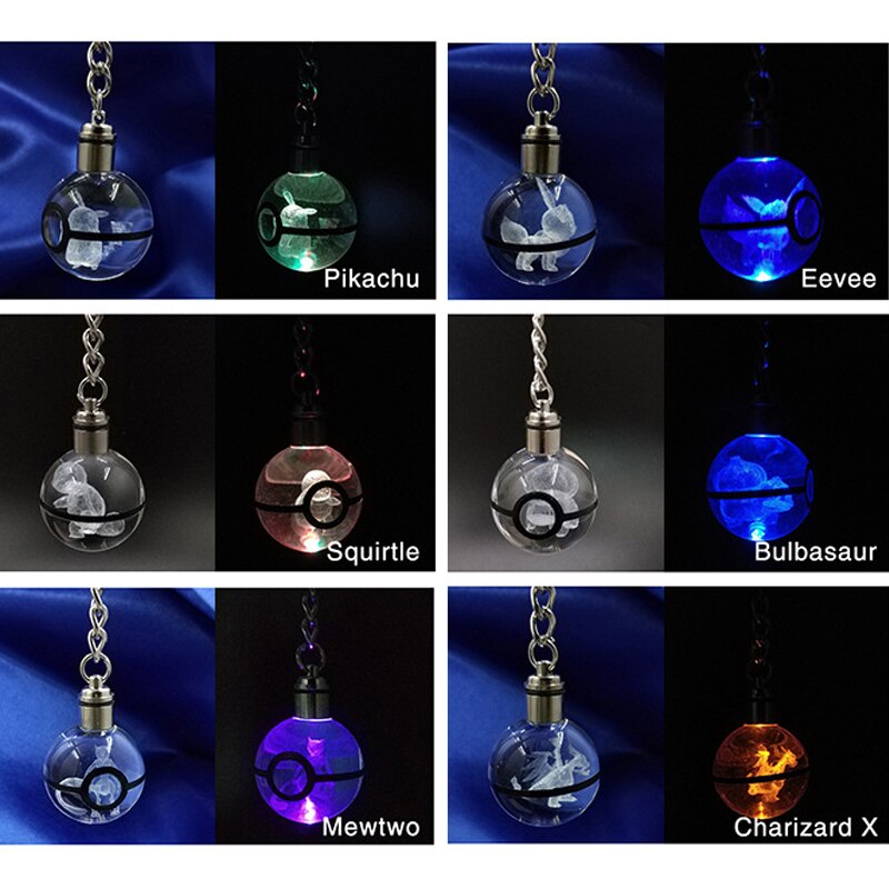 Anime LED Crystal Keychain