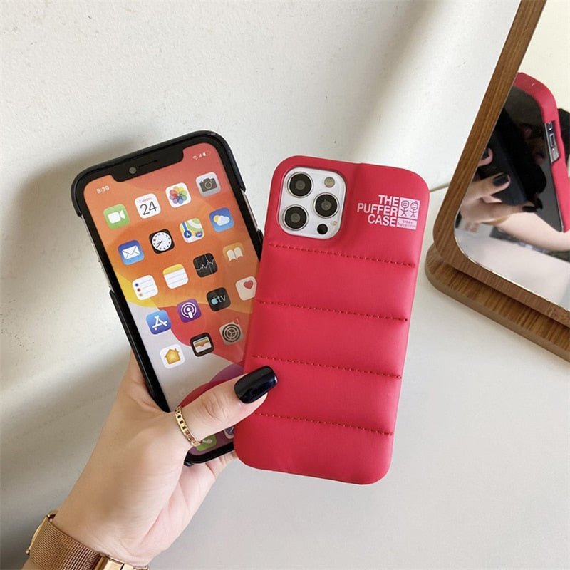 Fashion Brand Down Jacket Phone Case For iPhone