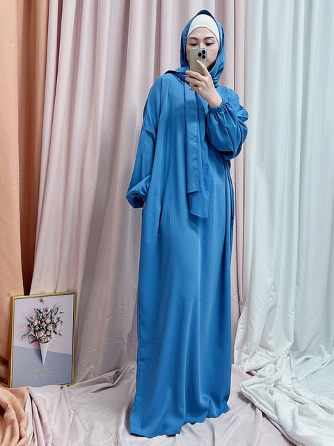 Abaya Long Dresses Women with Scarf