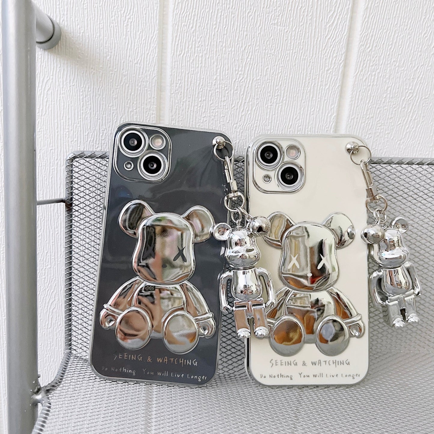 3D Bear Chain Phone Case for iPhones