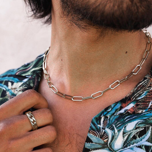 Paper Clip Chain Men Necklace