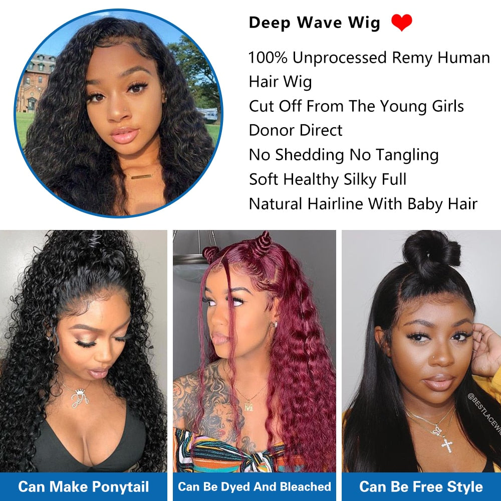 Deep Wave Frontal Synthetic Wig