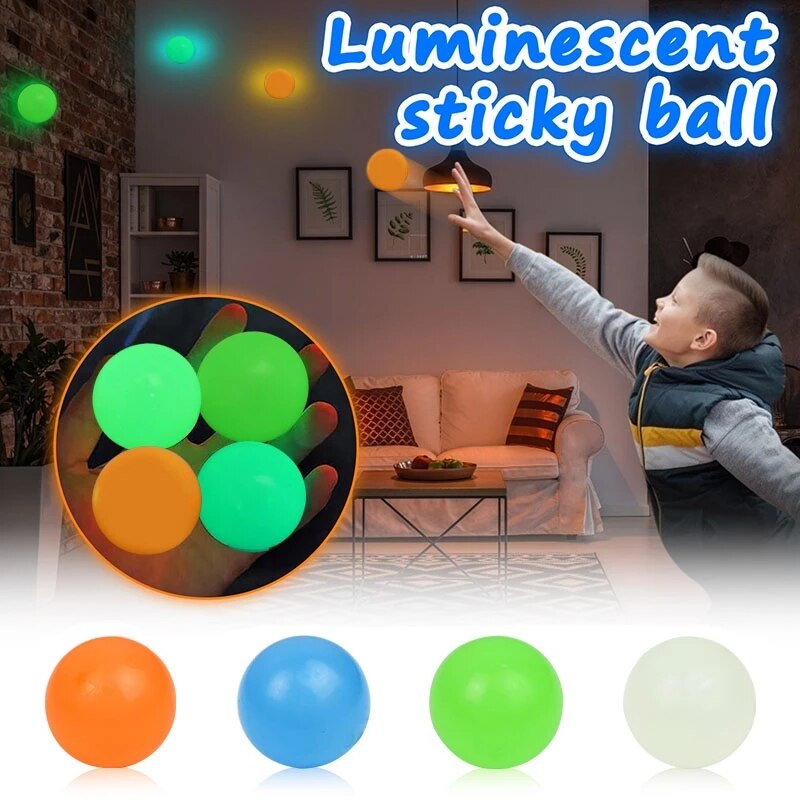 Glow In The Dark Sticky Wall Balls