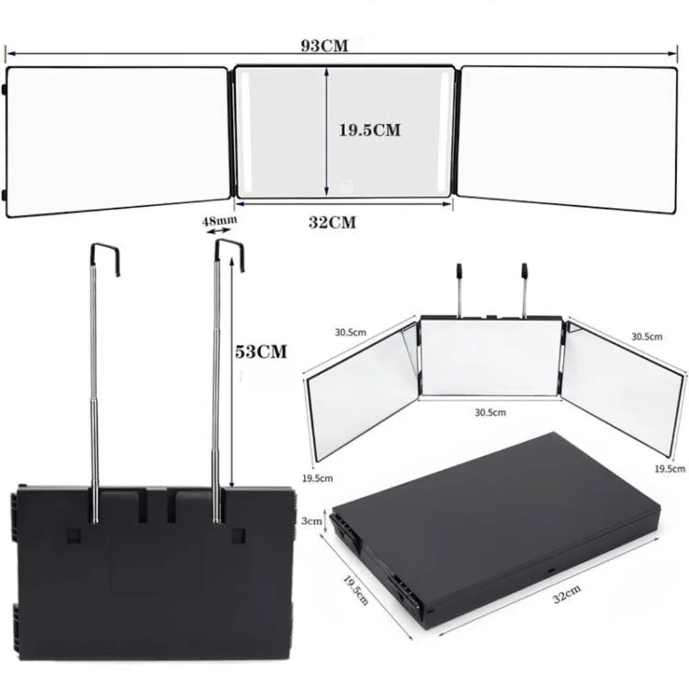 Trifold Self Haircut Mirror