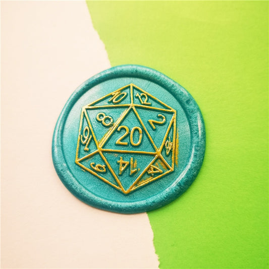 D20 Gamer Dice Wax Seal Stamp