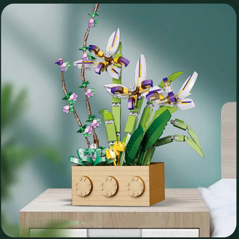 Flower Orchid Building Blocks Toy