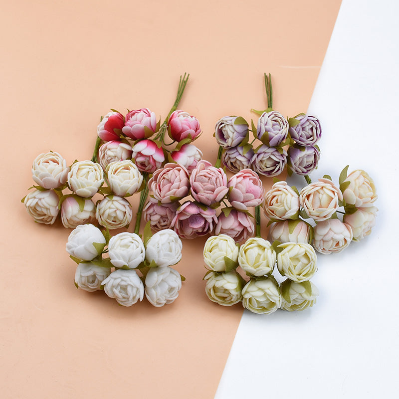 6Pcs Silk Mini Roses Buds