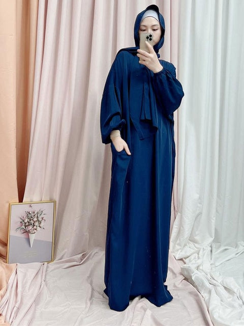 Abaya Long Dresses Women with Scarf