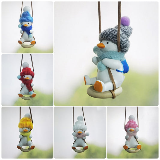 Cool Knit Cap Duck Car Pendant