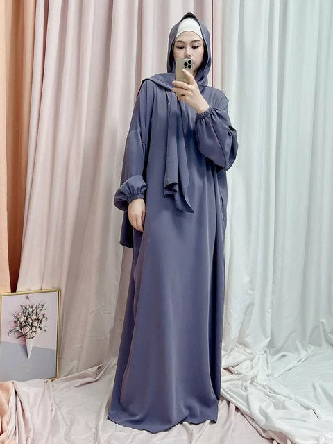 Abaya Long Dresses Women with Scarf