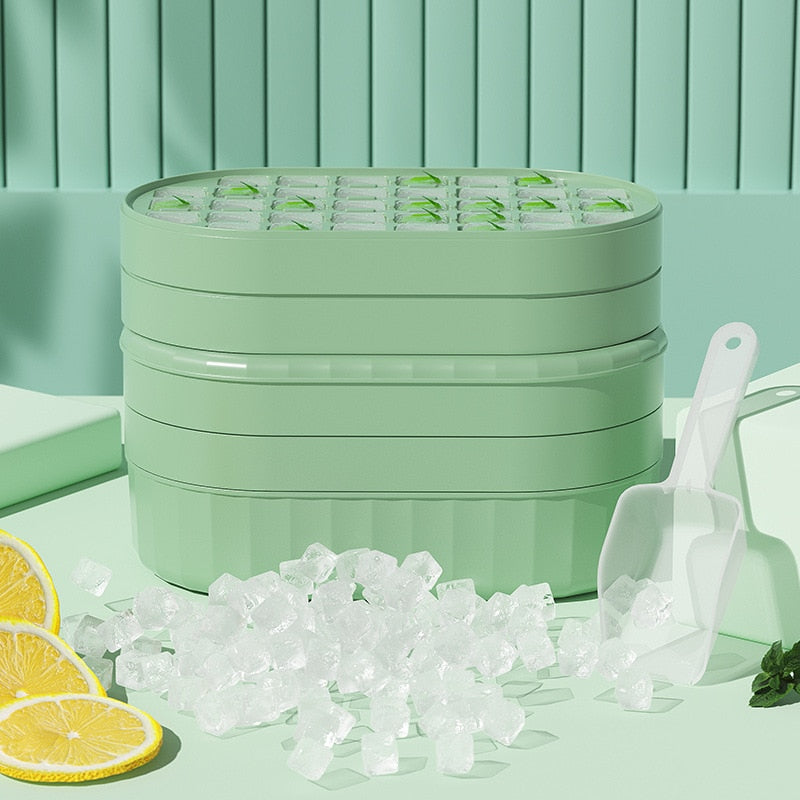 Ice cube Tray with Lid and Bin