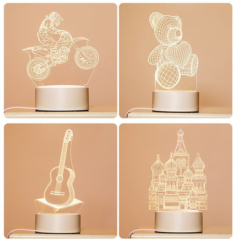 3D Teddy Bear LED Light Bear