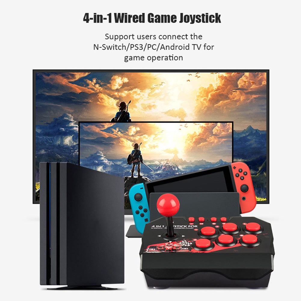 4-in-1 USB Wired Game Joystick Retro Arcade