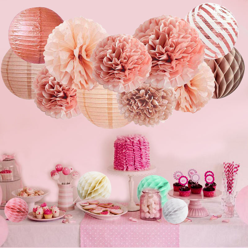 Party Pom Poms Lantern Paper Balloon