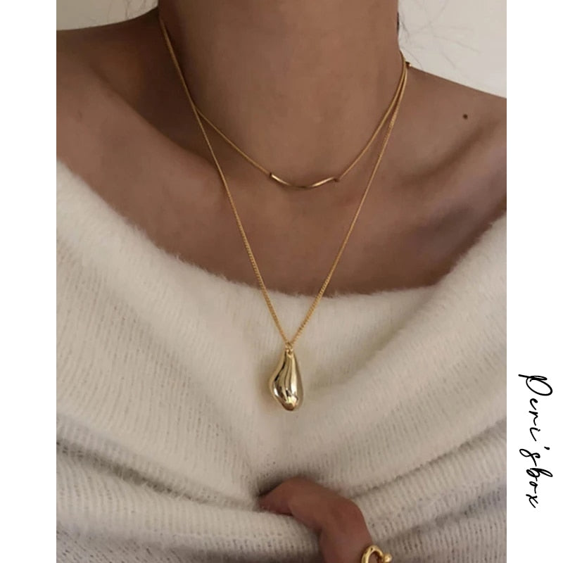 2Pcs Set Waterdrop Irregular Necklaces