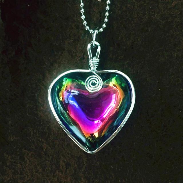 Aura Glass Heart Necklace