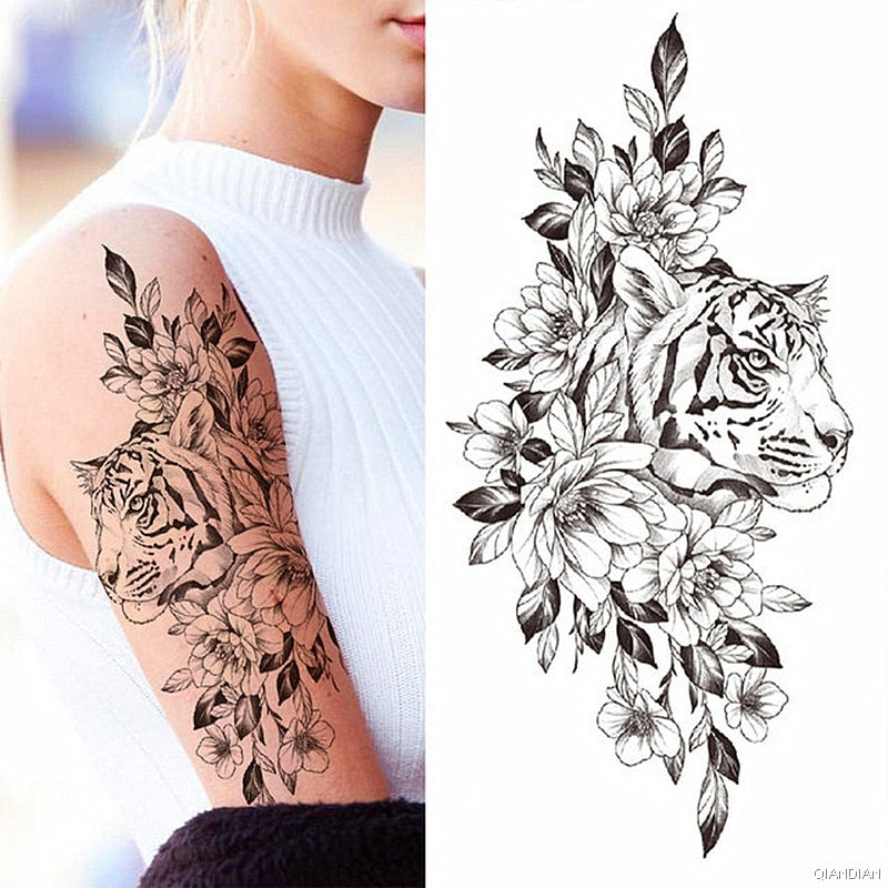 Flowers and Animals Body Tattoos