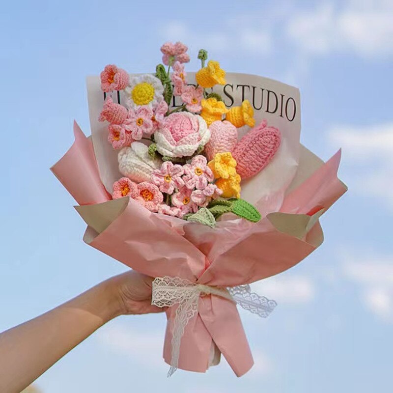 Artificial Knitting Flowers Bouquet