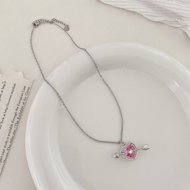 Bow Cupid Crystal Choker Necklace