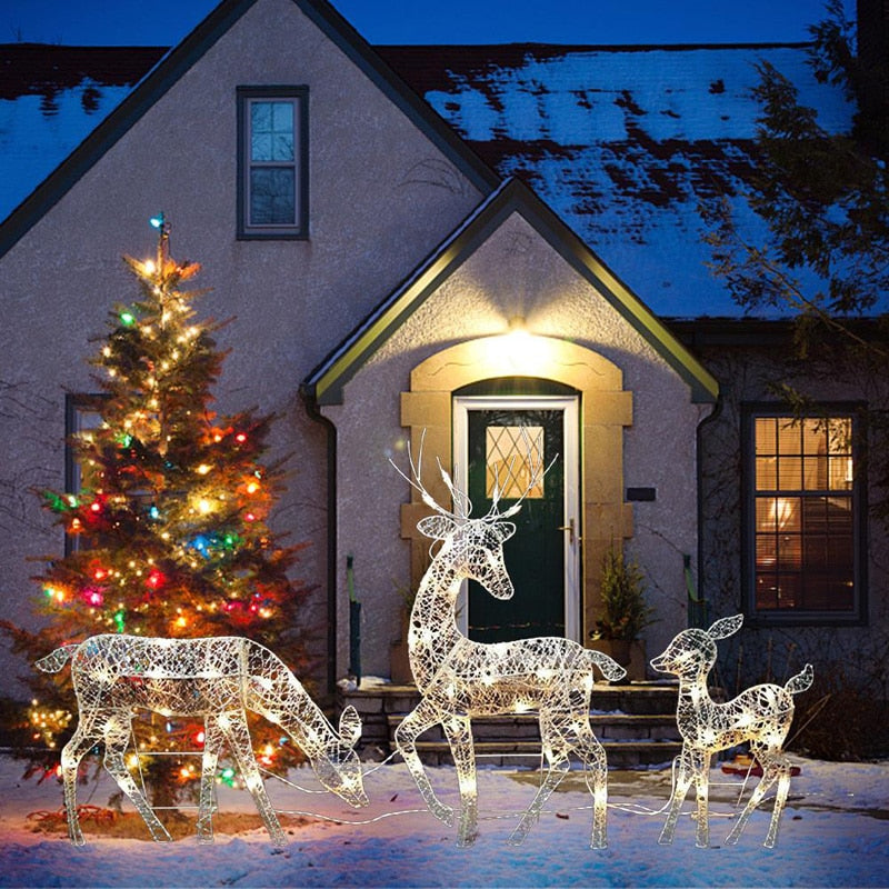 Christmas Iron Deer LED Light