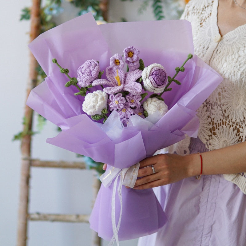 Artificial Knitting Flowers Bouquet