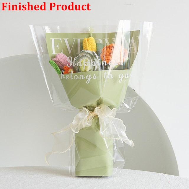 Hand-Woven Home Decorate Fake Flowers Bouquet