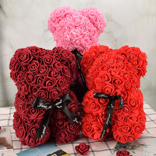 Artificial Flower Rose Bear