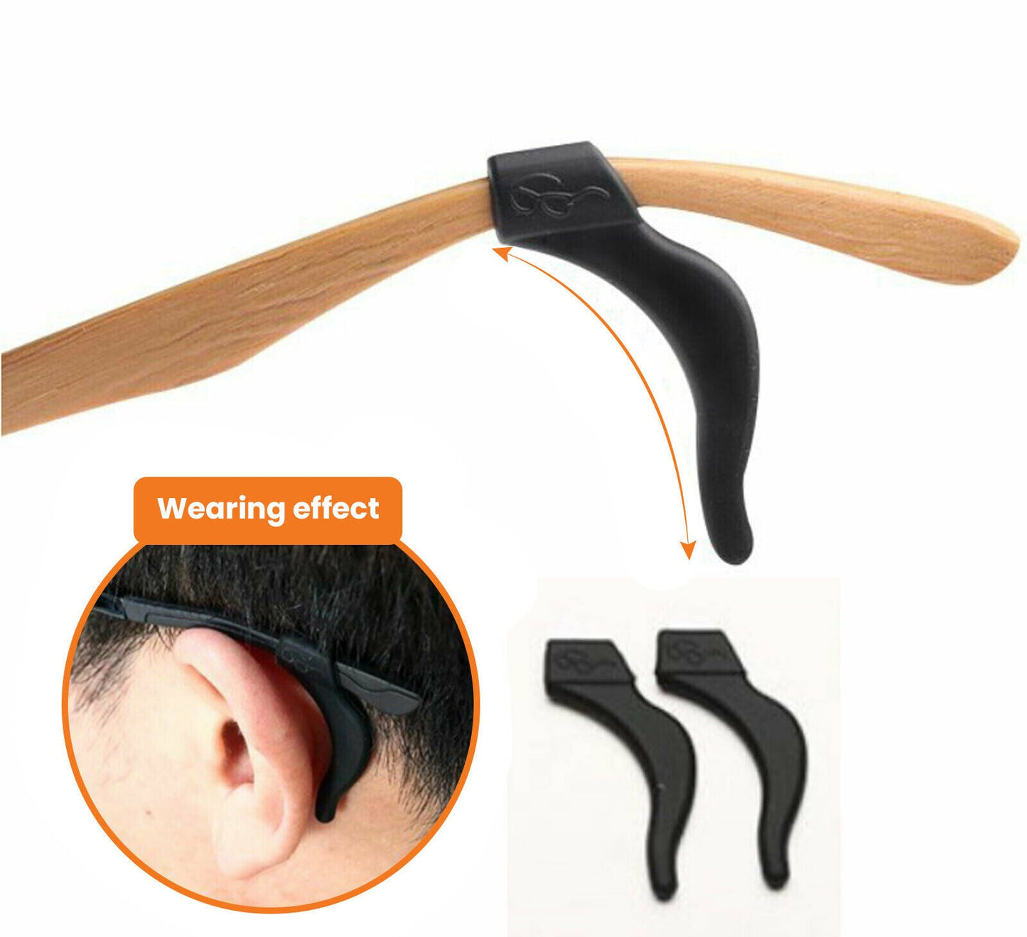 4 Pair Anti Slip Glasses Ear Hooks Tip