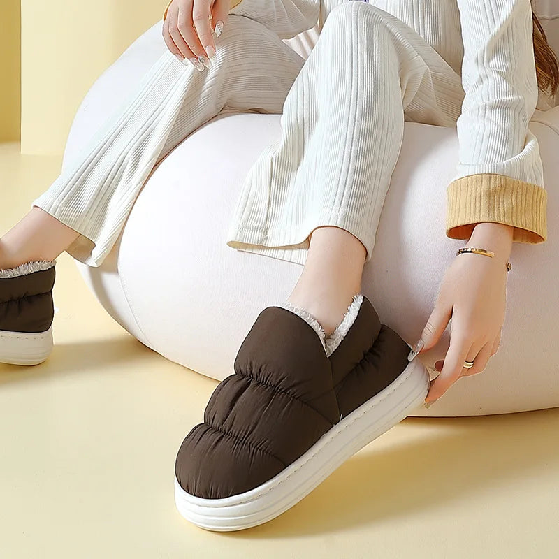 Thick Comfy Plush Unisex Flats Indoor Slippers