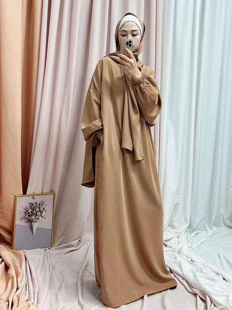 Abaya Long Dresses Women with Scarf