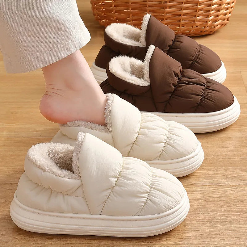 Thick Comfy Plush Unisex Flats Indoor Slippers